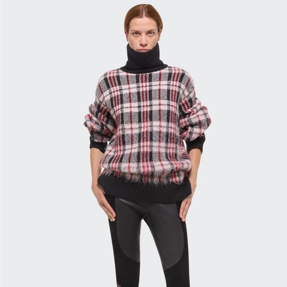 Helmut Lang Plaid Turtleneck Sweater NWT